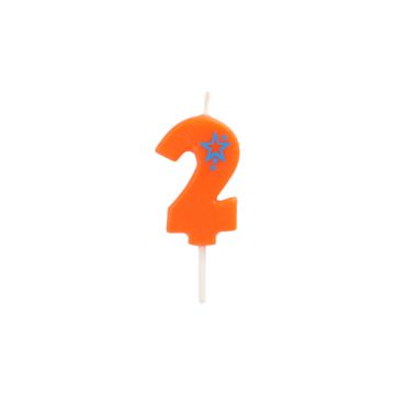 Sifferljus, Mini 6,8 cm orange "2"