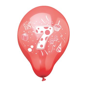 Nummerballonger Ø 25 cm sorterade färger "7"