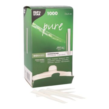 Tandpetare, trä singelförp. "pure" rund 6,5 cm