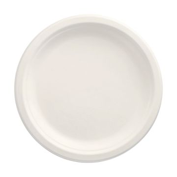 Tallrikar av sockerrör "pure" odelad Ø 23 cm · 2 cm vit