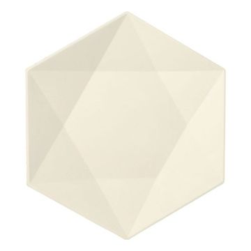 Tallrik Sockerrör "pure" 6-kantig 2,5 cm x 26 cm x 23 cm vit "Diamond"