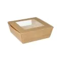 Feinkostboxen, Pappe mit Sichtfenster aus PLA eckig 750 ml 14 x 14 cm x 5 cm  - Bild 4 thumbnail