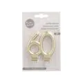 Jubiläumskerzen mit Halter 7 cm gold "60" - Bild 2 thumbnail