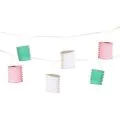 Laternen-Girlande aus Papier 3,6 m weiss/mint/rosa "Pastel" mit 8 Laternen - Bild 1 thumbnail