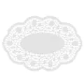 Mokkadeckchen oval 22 x 15 cm weiss - Bild 1 thumbnail