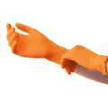 Nitril-Handschuhe, puderfrei orange "Orange" Größe XL - Bild 2 thumbnail