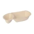Snacktrays aus Zuckerrohr natur, 2-geteilt 9,7 x 17,6 cm x 3,2 cm - Bild 1 thumbnail