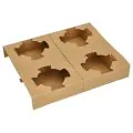 Tragetabletts, Pappe, braun, "pure", 3,6 x 19,8 x 24,1 cm, für 4 Suppenbecher - Bild 1 thumbnail