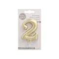 Zahlenkerze mit Halter 7 cm gold "2" - Bild 2 thumbnail