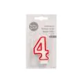 Zahlenkerzen 7,3 cm weiss "4" mit rotem Rand - Bild 2 thumbnail